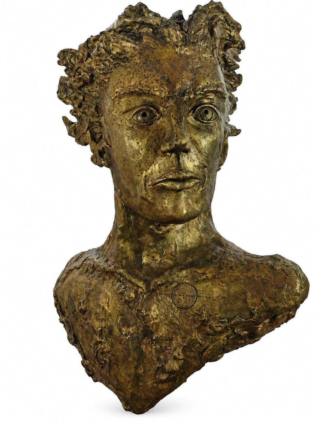 Vigilante de Dan Trullén, bronce, vista frontal sobre fondo blanco